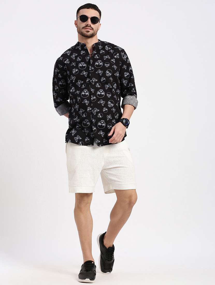 men printed long sleeve casual shirt - 21550099 -  Standard Image - 3