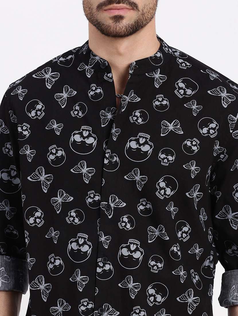 men printed long sleeve casual shirt - 21550099 -  Standard Image - 5
