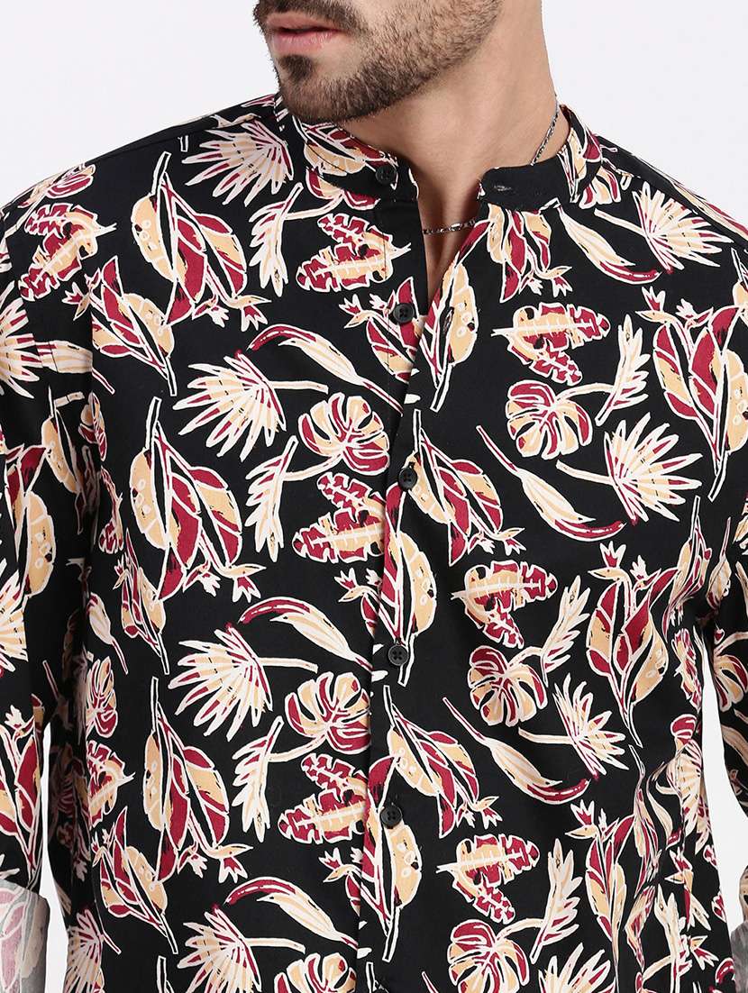 men floral long sleeve casual shirt - 21550100 -  Standard Image - 5