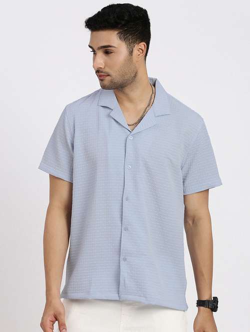 men solid short sleeve casual shirt - 21550106 -  Standard Image - 0