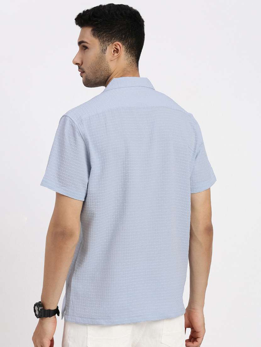men solid short sleeve casual shirt - 21550106 -  Standard Image - 3