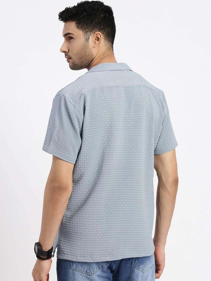 men solid short sleeve casual shirt - 21550107 -  Standard Image - 3