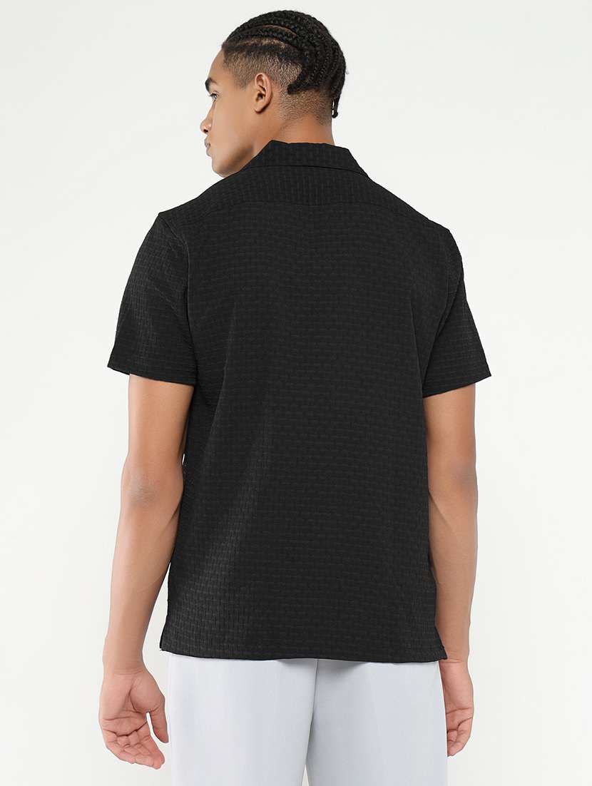 men solid short sleeve casual shirt - 21550109 -  Standard Image - 3