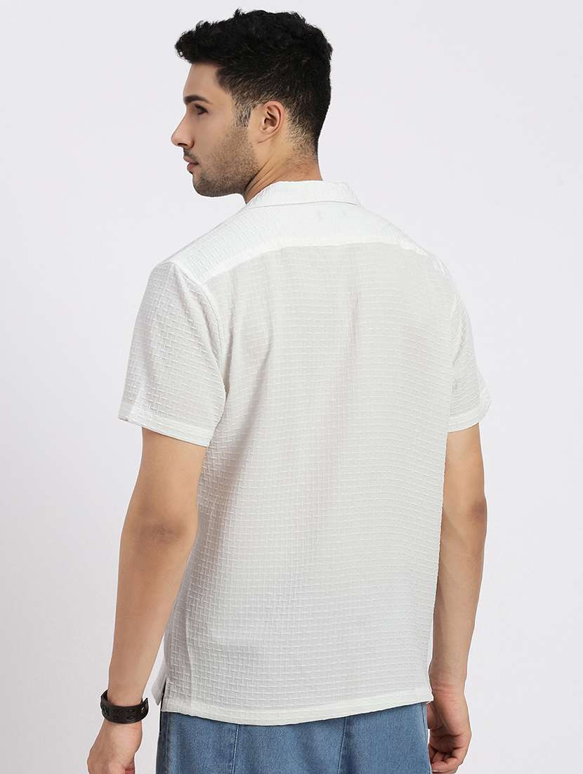 men solid short sleeve casual shirt - 21550111 -  Standard Image - 3