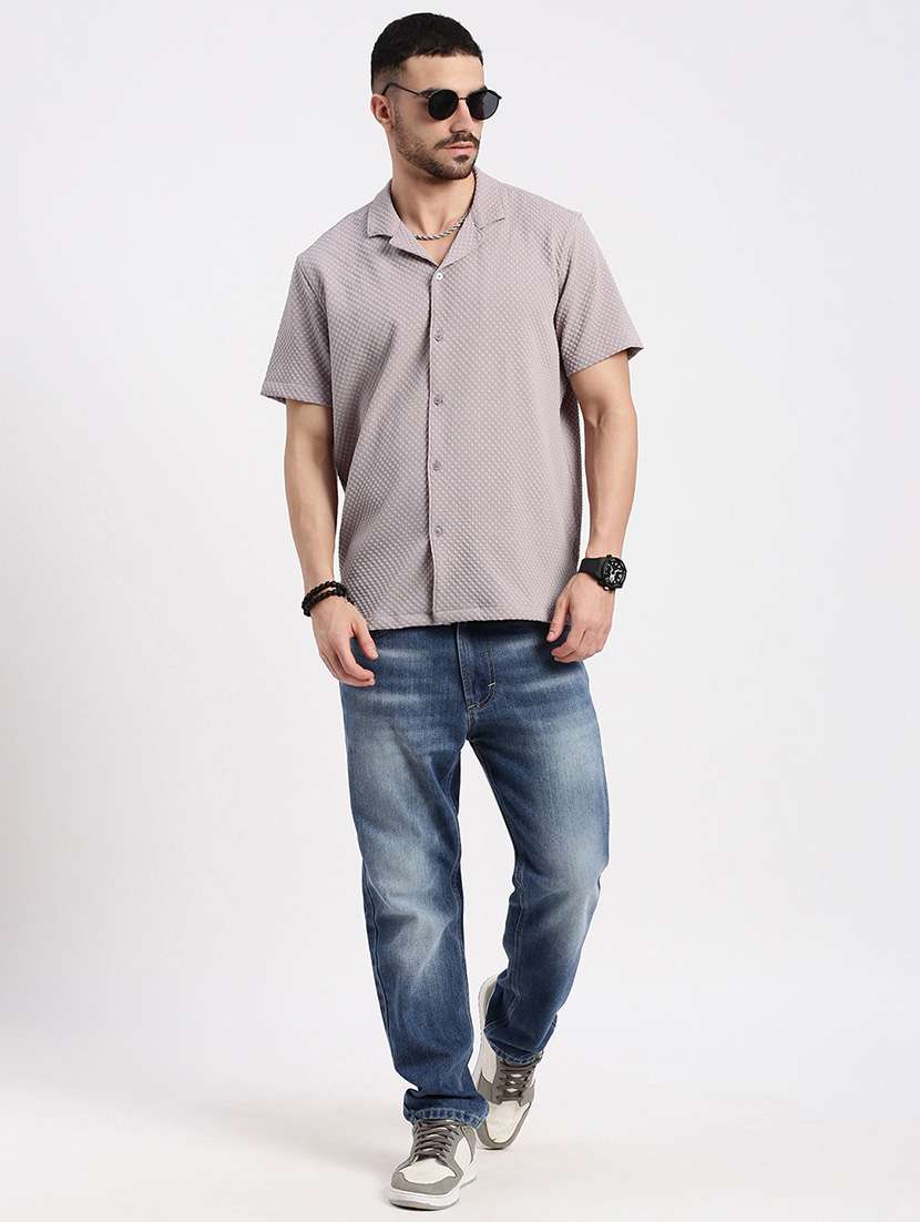 men solid short sleeve casual shirt - 21550112 -  Standard Image - 3