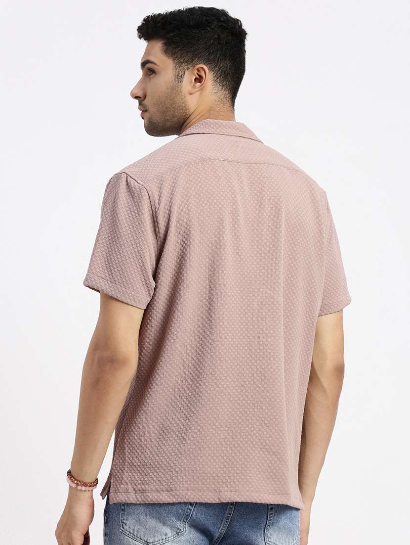 men solid short sleeve casual shirt - 21550114 -  Standard Image - 3