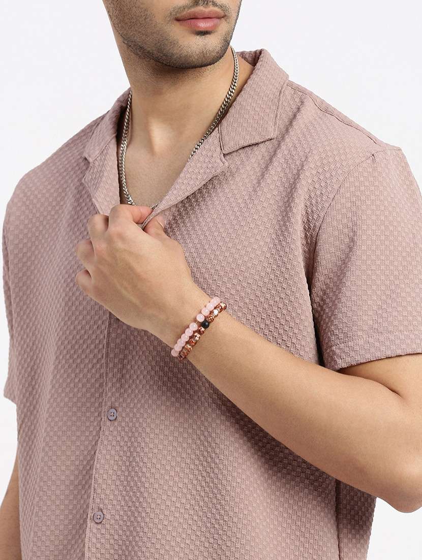 men solid short sleeve casual shirt - 21550114 -  Standard Image - 5