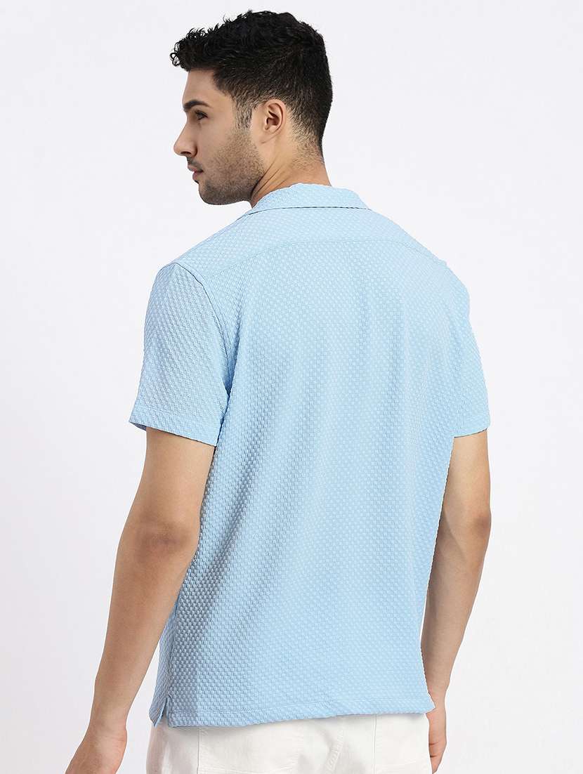 men solid short sleeve casual shirt - 21550115 -  Standard Image - 3