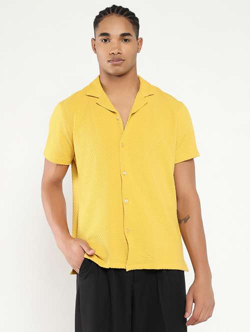 men solid short sleeve casual shirt - 21550116 -  Standard Image - 0