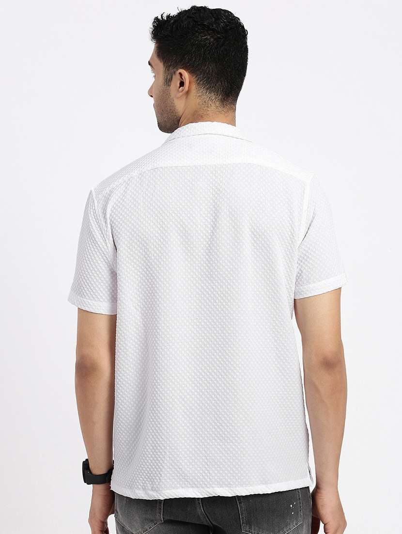 men solid short sleeve casual shirt - 21550117 - Standard Image - 3