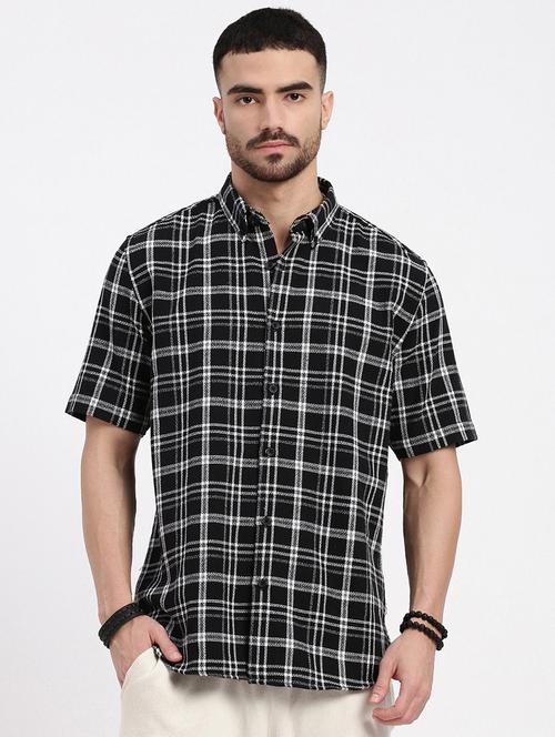 men checkered short sleeve casual shirt - 21550140 - Standard Image - 0