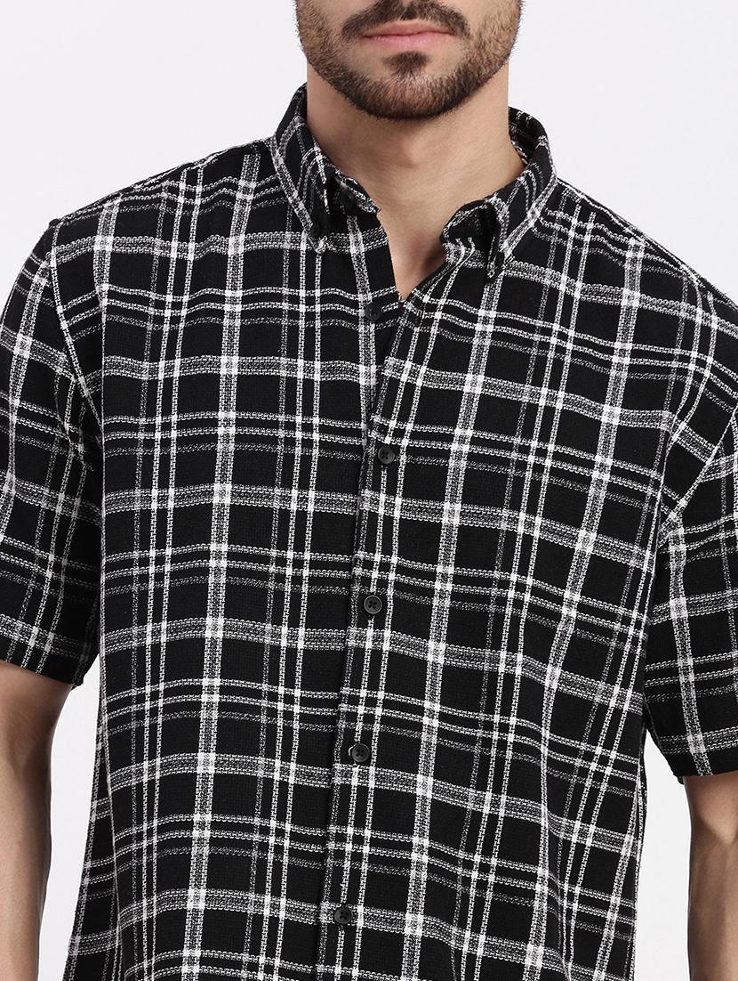 men checkered short sleeve casual shirt - 21550140 - Standard Image - 5