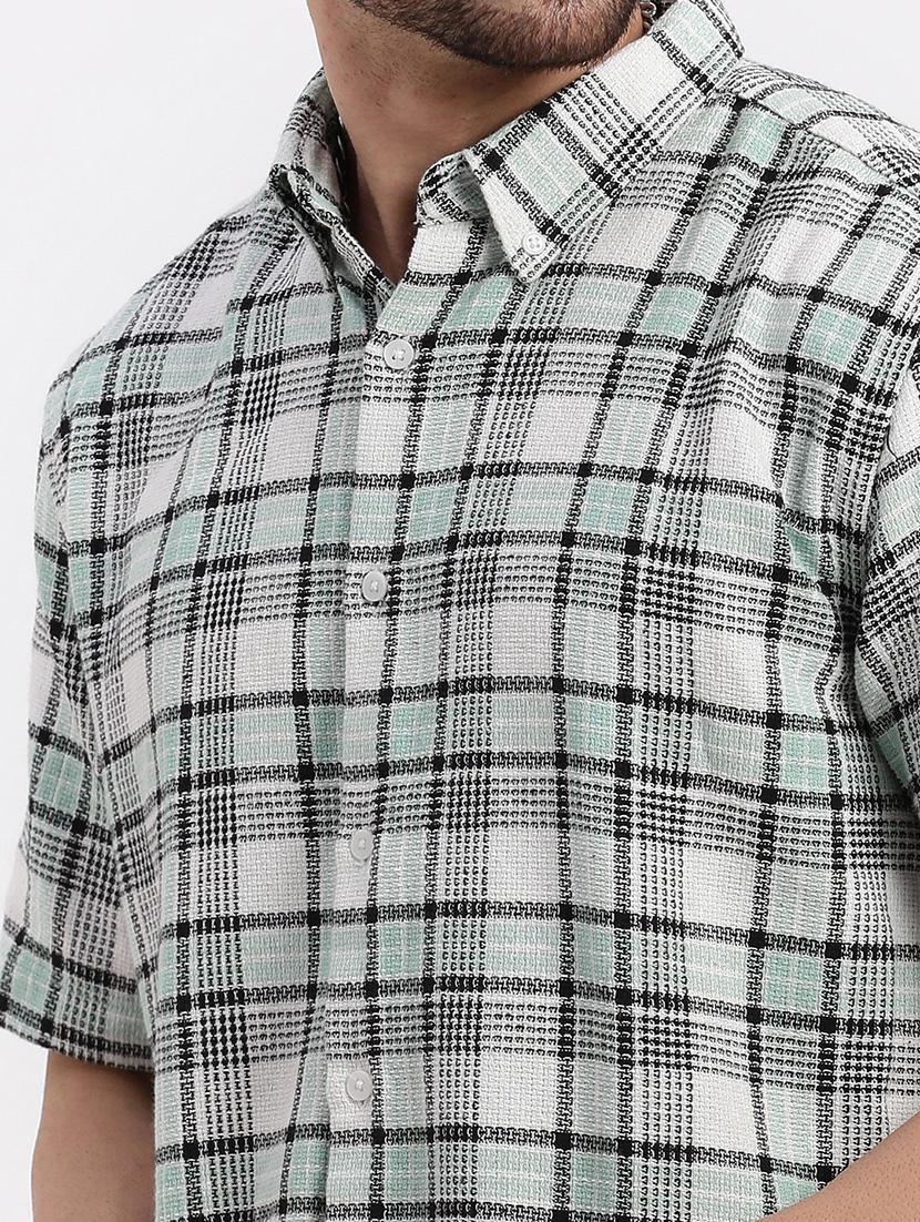 men checkered short sleeve casual shirt - 21550144 - Standard Image - 5
