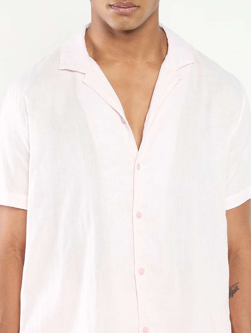 men solid shirt and short co-ord set - 21550178 - Standard Image - 5