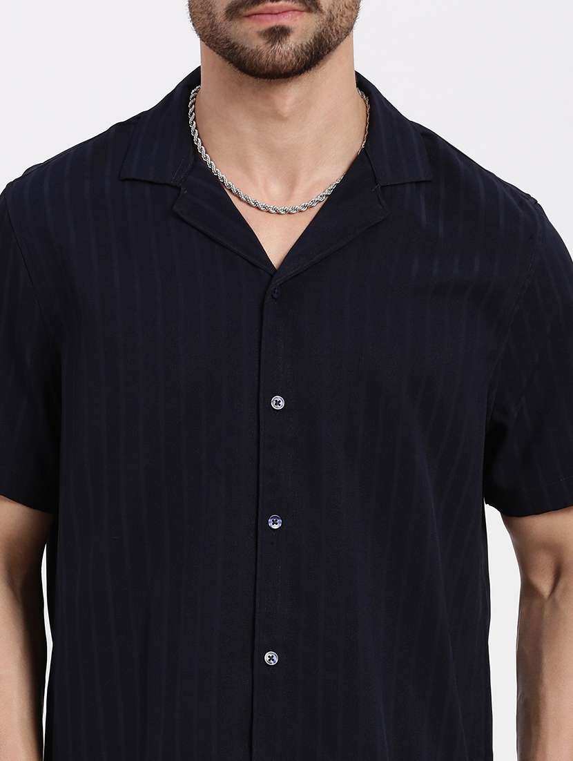 men solid shirt & shorts co-ord set - 21550190 -  Standard Image - 5