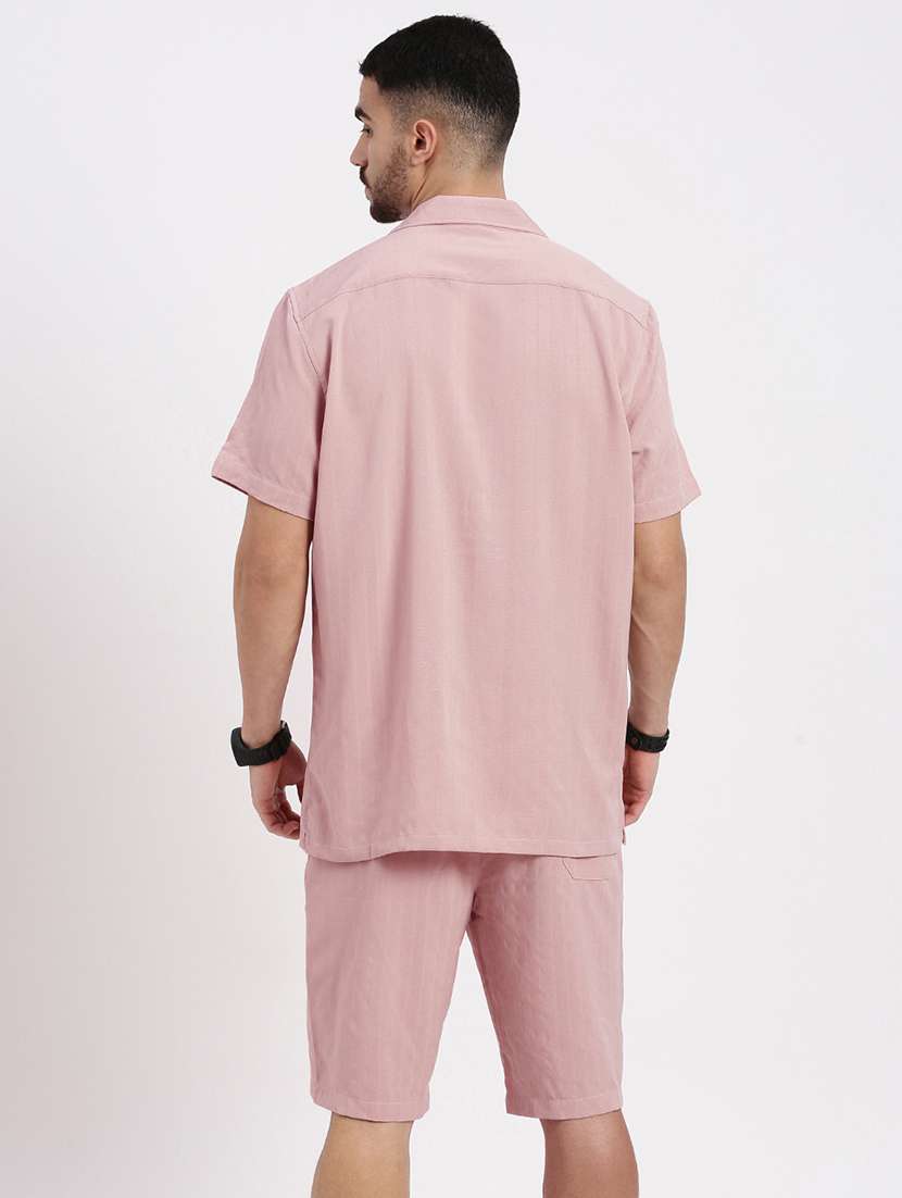 men solid shirt & shorts co-ord set - 21550198 -  Standard Image - 3