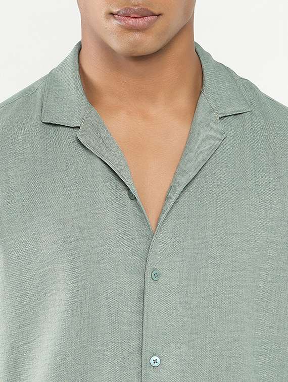 men solid shirt & shorts co-ord set - 21550200 -  Standard Image - 5