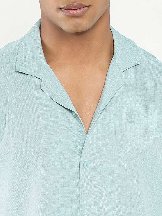 men solid shirt & shorts co-ord set - 21550208 -  Standard Image - 5