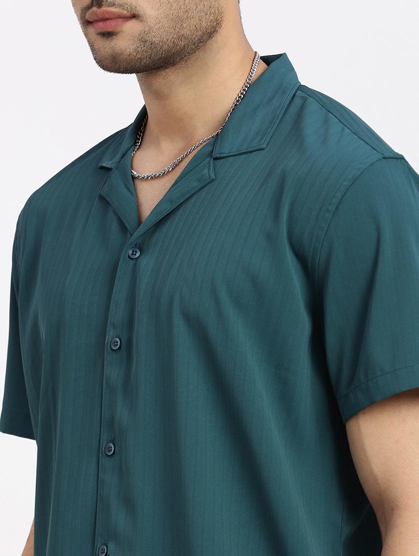 men solid shirt & shorts co-ord set - 21550211 - Standard Image - 5