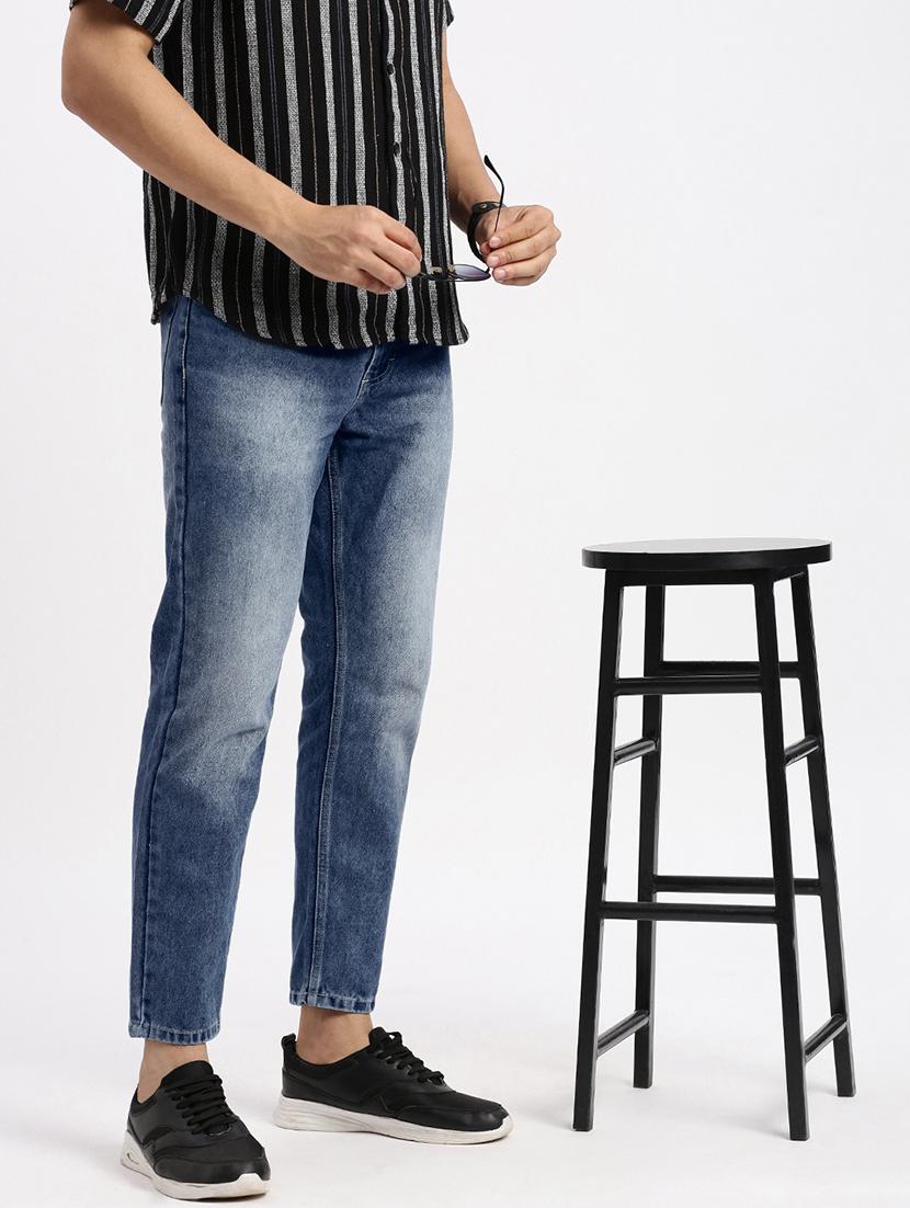 men low rise plain denim jeans - 21550224 - Standard Image - 3
