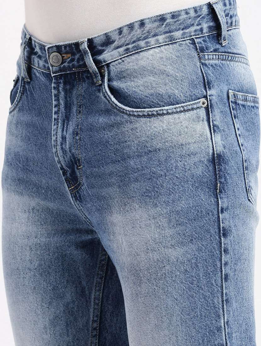 men low rise plain denim jeans - 21550225 - Standard Image - 5