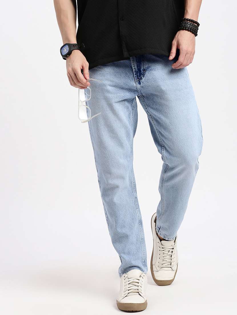 men low rise plain denim jeans - 21550229 - Zoom Image - 0
