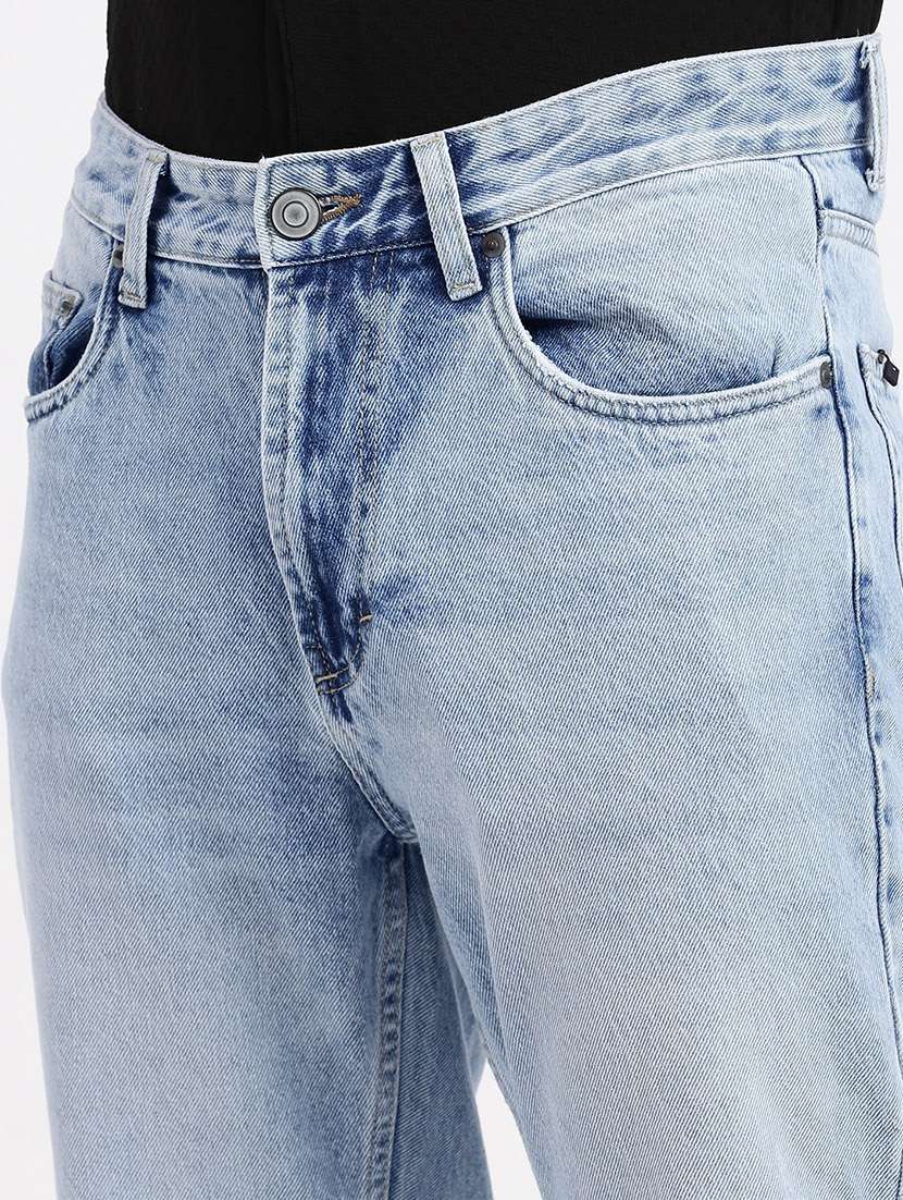 men low rise plain denim jeans - 21550229 - Standard Image - 5