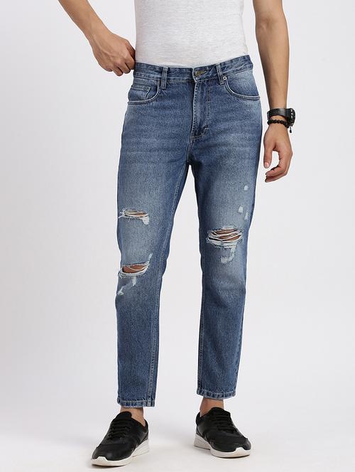 men solid mid rise slim fit jean - 21550232 - Standard Image - 0