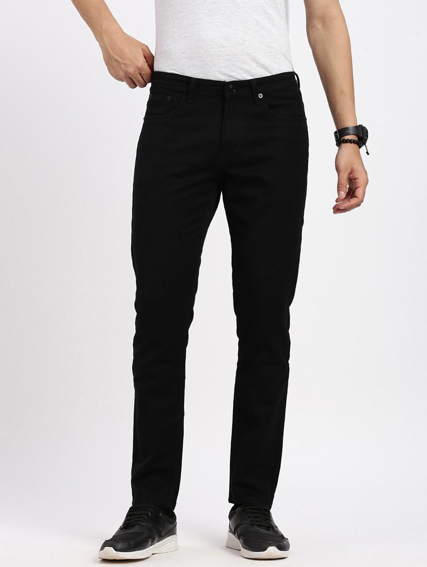 men solid mid rise slim fit jean