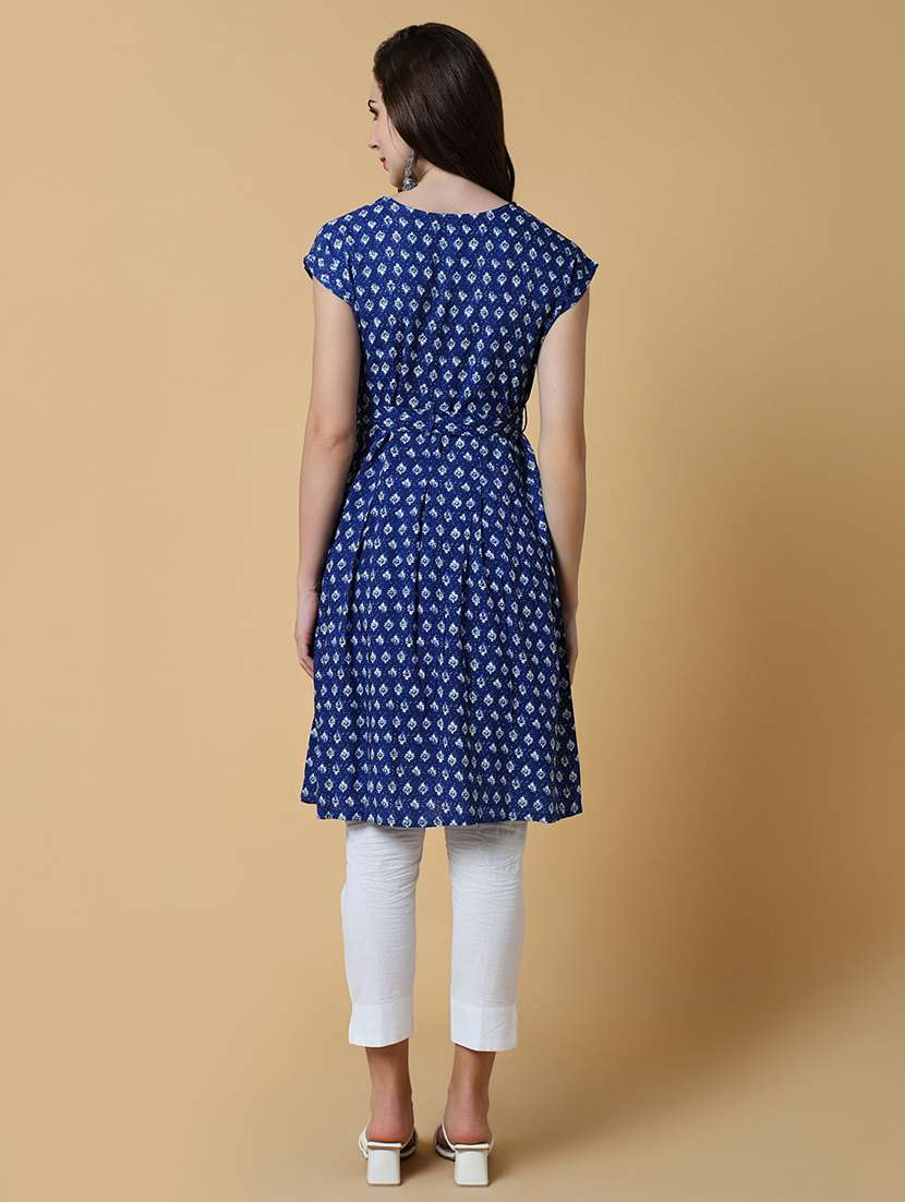 women printed round neck a-line kurta - 21550242 - Standard Image - 3