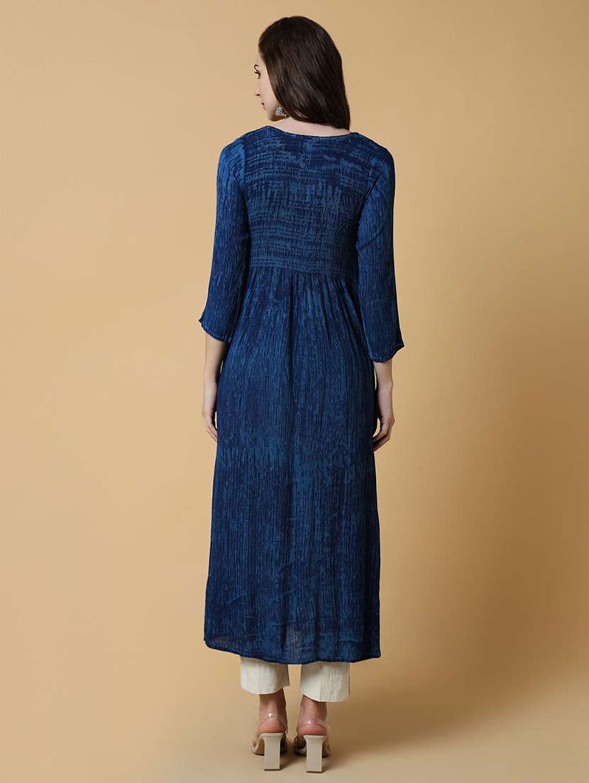 women printed round neck a-line kurta  - 21550244 -  Standard Image - 3