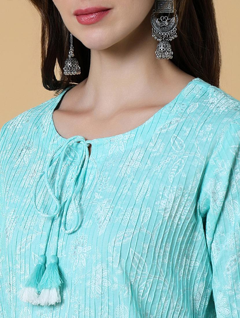 women printed three quater sleeve straight kurta - 21550260 - Standard Image - 5