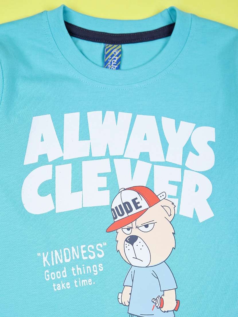 boys blue graphic printed full length set - 21550278 -  Standard Image - 3