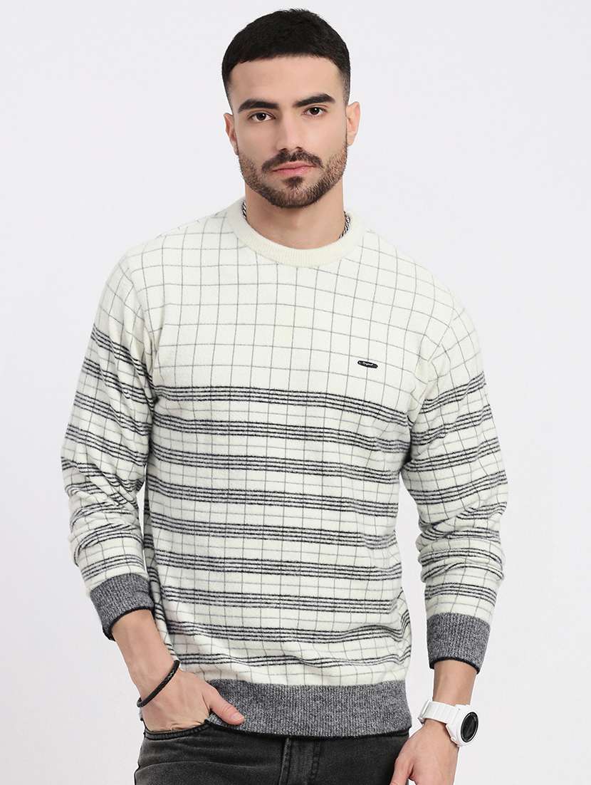 men round neck long sleeve pullover