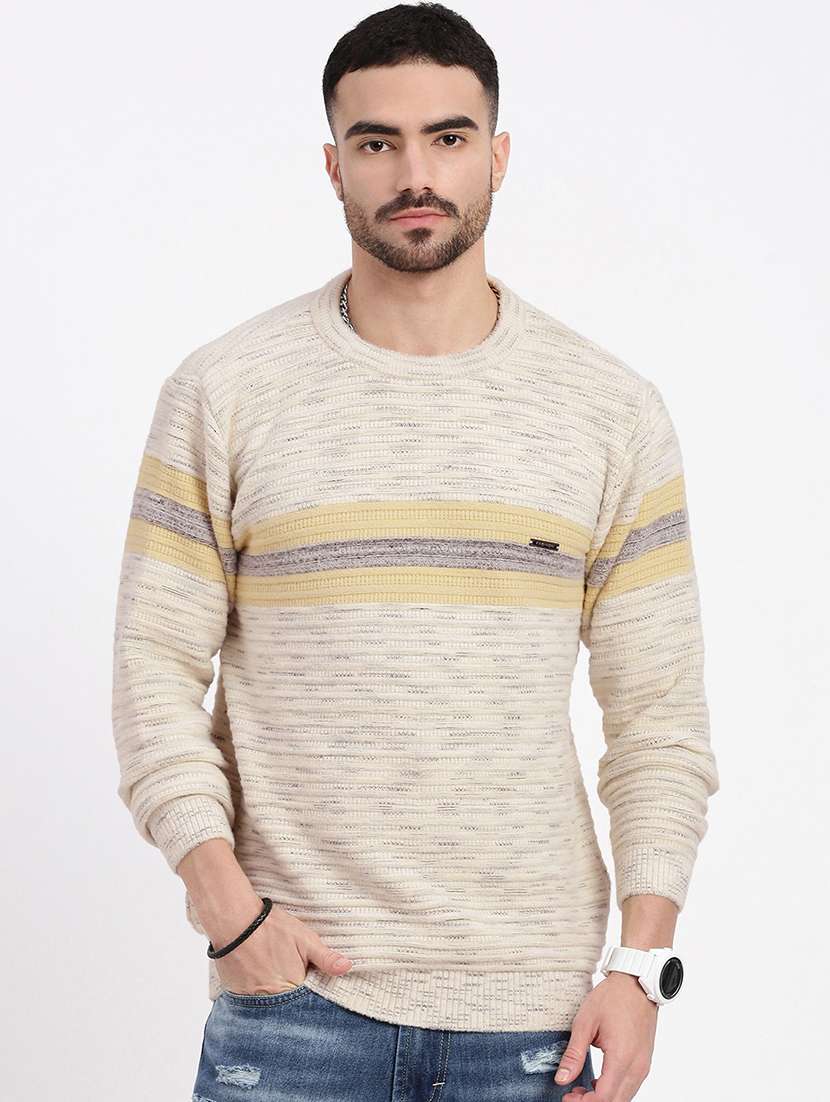 men round neck long sleeve pullover
