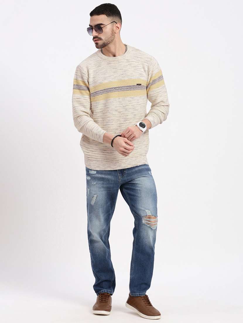 men round neck long sleeve pullover - 21550285 -  Standard Image - 3