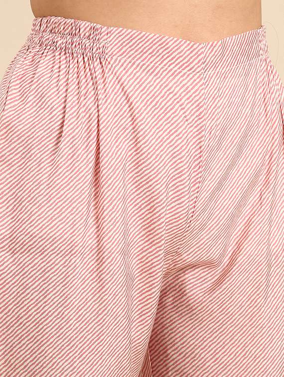 women bandhani print round neck kurta pant set - 21550324 -  Standard Image - 5