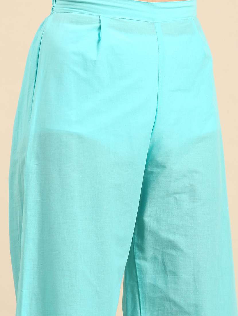 women mirror work kurta palazzo with dupatta set - 21550364 -  Standard Image - 5