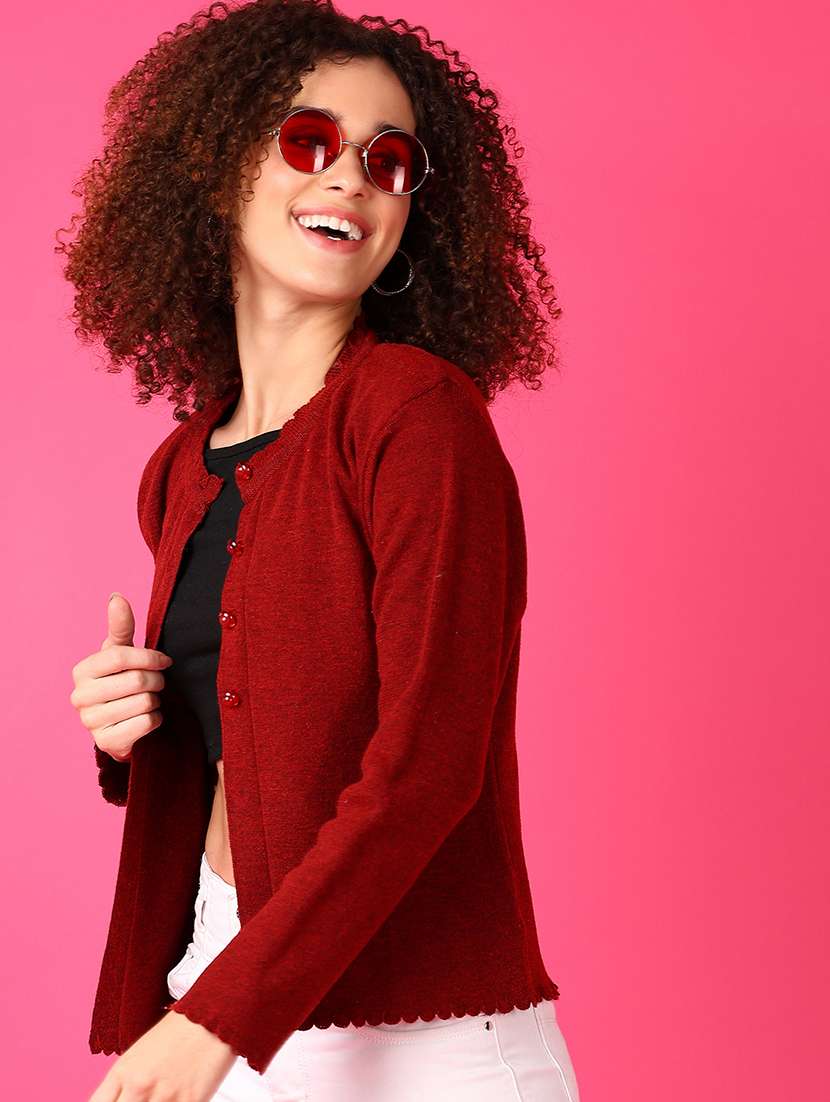 women long sleeve solid cardigan - 21550476 -  Standard Image - 3