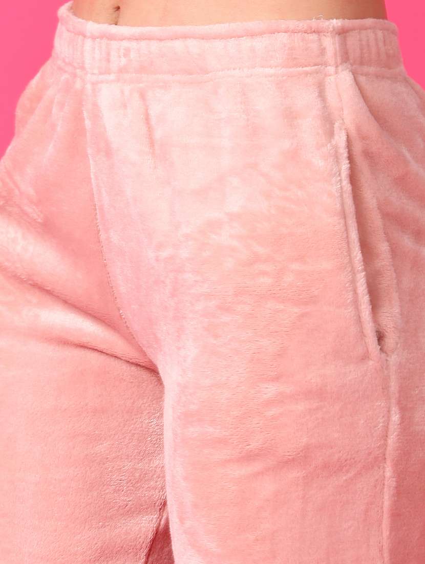 women pink solid pajamas - 21550477 -  Standard Image - 5