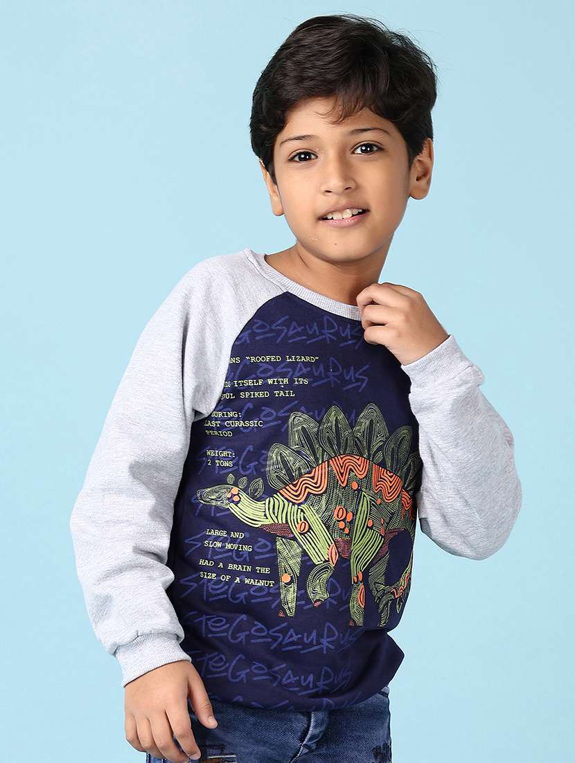 boys front print long sleeve sweatshirts