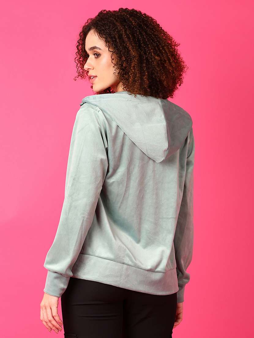 women solid long sleeve sweatshirt - 21550480 -  Standard Image - 3