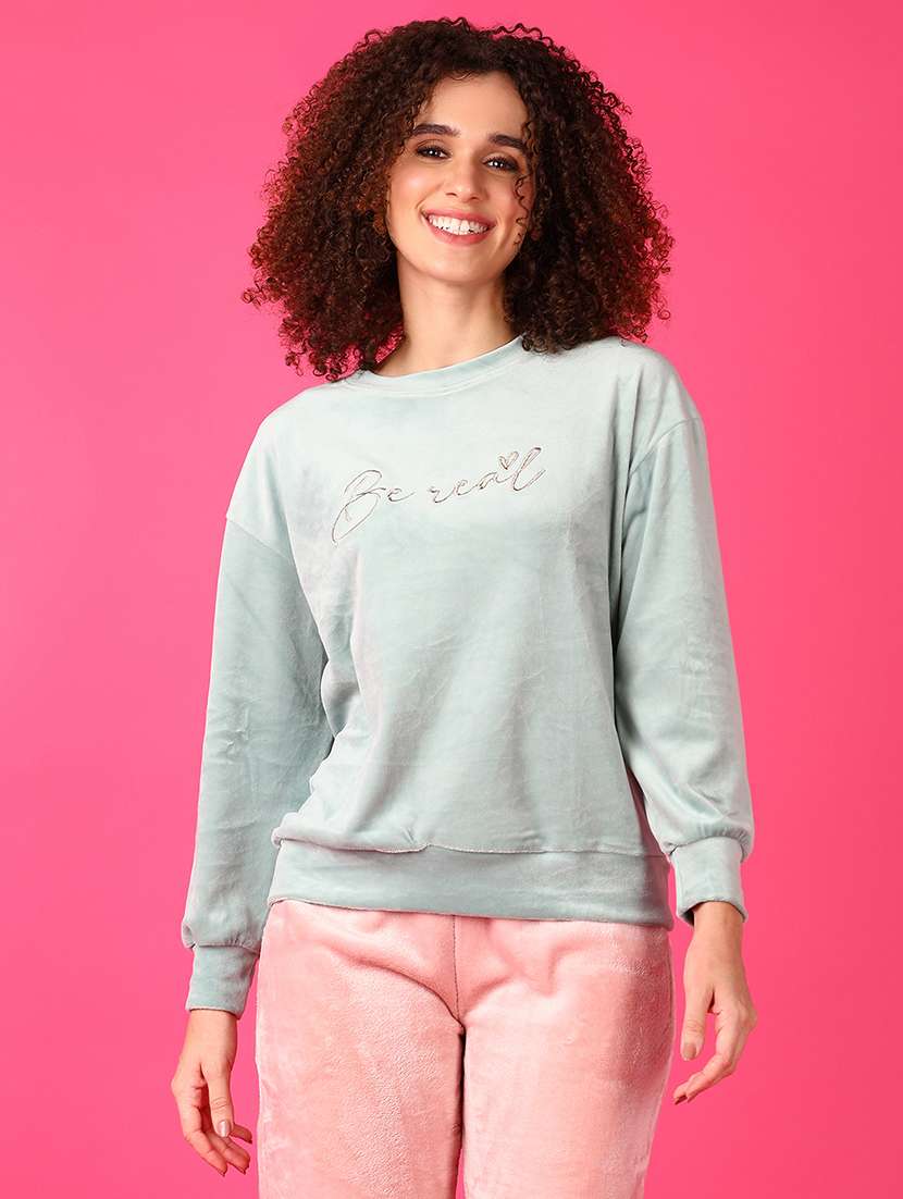 women chest print long sleeve sweatshirt