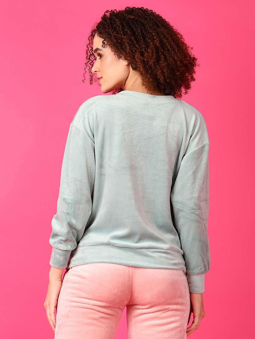 women chest print long sleeve sweatshirt - 21550484 -  Standard Image - 3