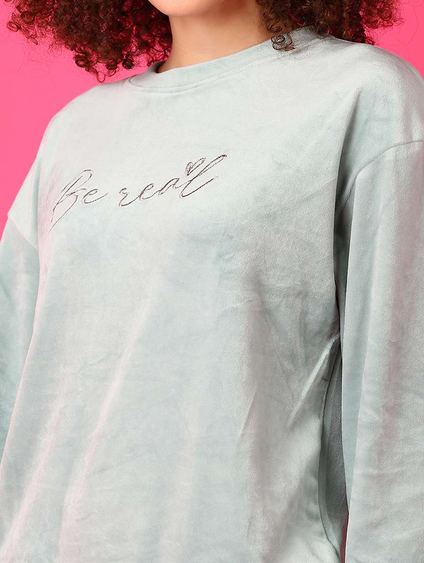 women chest print long sleeve sweatshirt - 21550484 -  Standard Image - 5