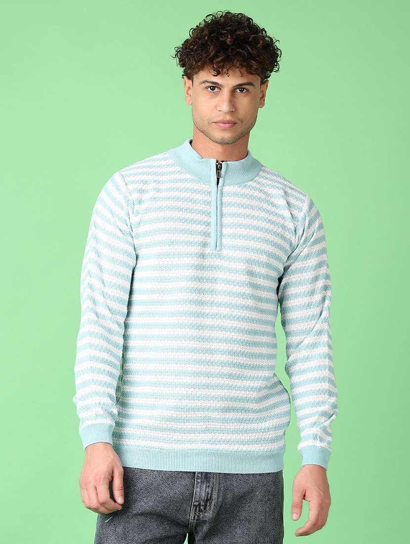 men long sleeves striped pullover