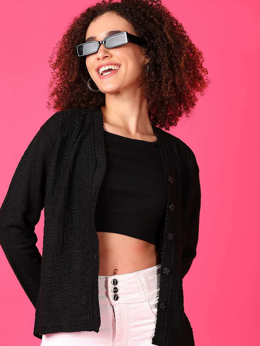 women long sleeve solid cardigan - 21550490 -  Standard Image - 3