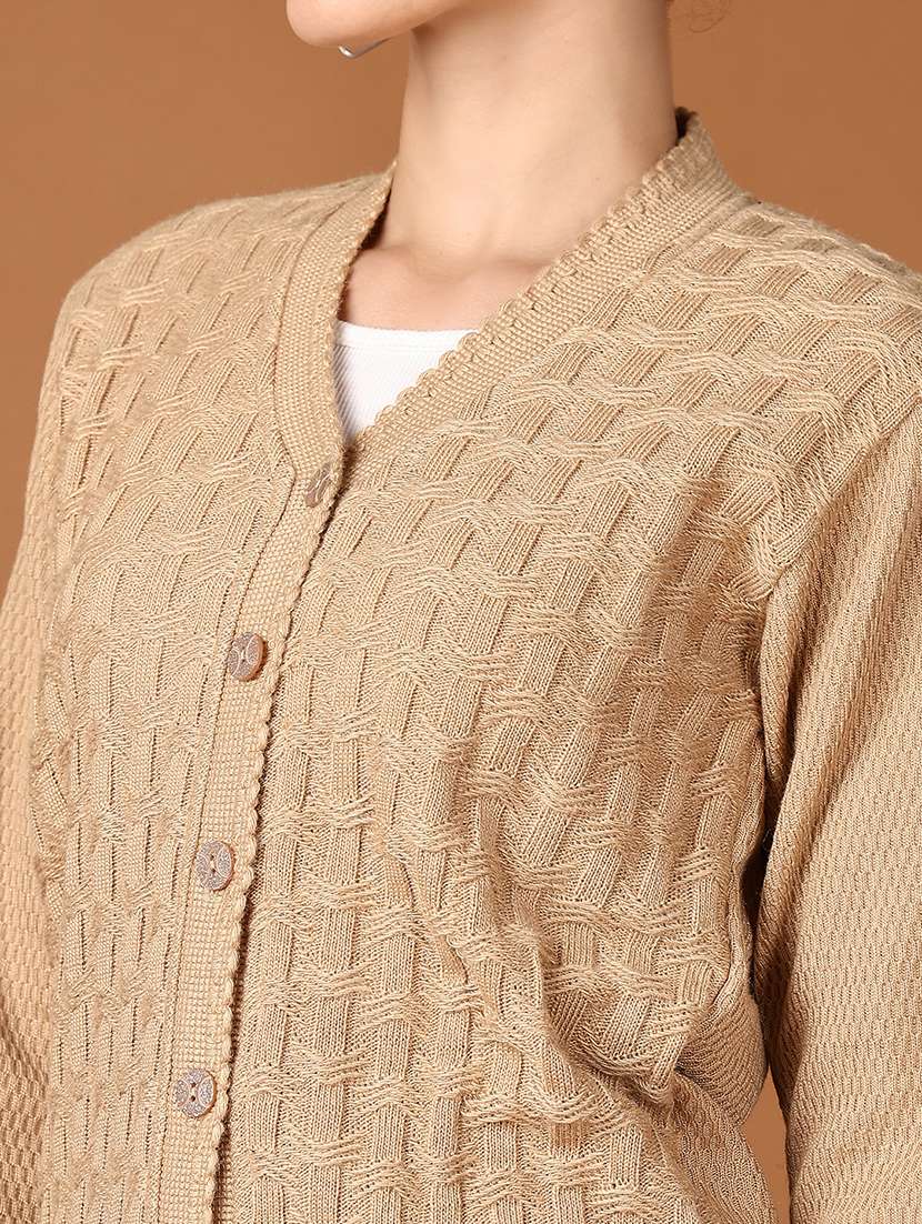 women self design long sleeve cardigan - 21550491 -  Standard Image - 5