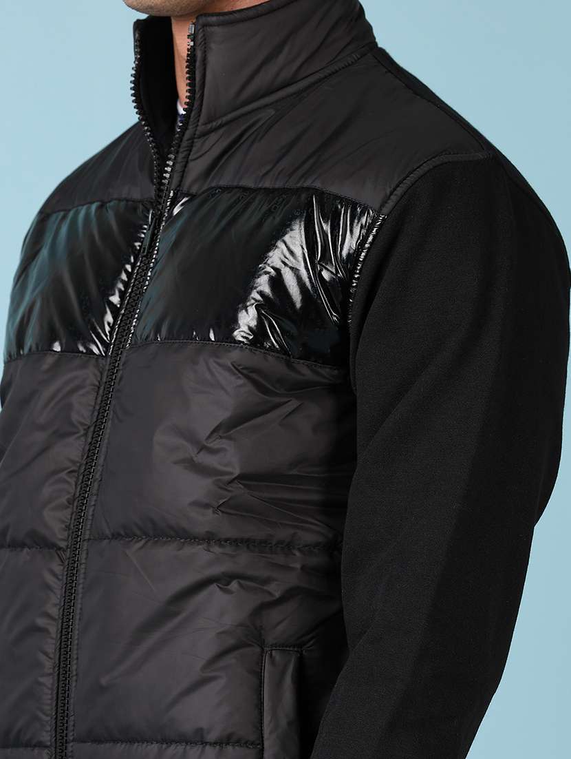 men long sleeves solid quilted jacket - 21550492 -  Standard Image - 5