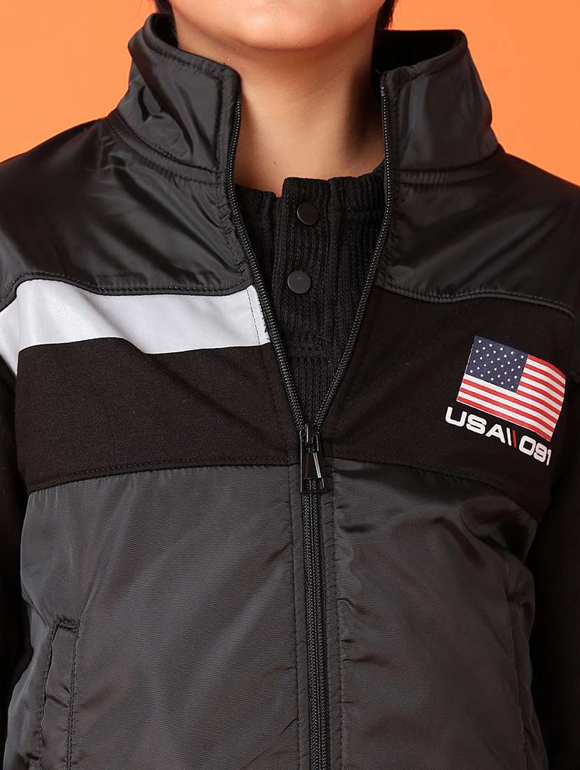 boys color block long sleeve regular jacket - 21550495 -  Standard Image - 5